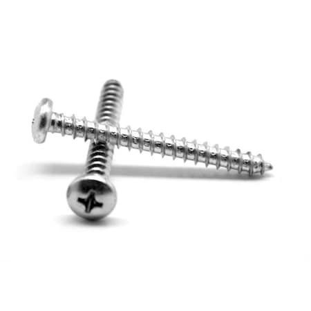 No.8 X 0.88 In. - FT Phillips Pan Head Type A Sheet Metal Screw, 18-8 Stainless Steel, 2000PK